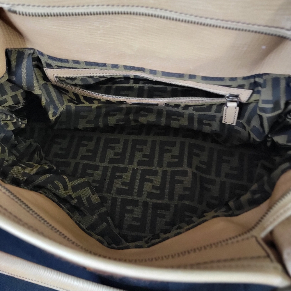 Fendi Vintage Rare Brown & Tan Pony fur Leather Hand Bag, Tiger Print - Picture 12 of 16
